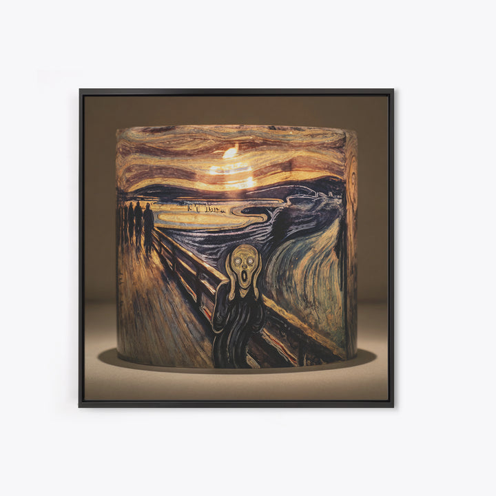The Black Wax Candle, Expressionist Gothic Art, Square Wall Art, Dark Fantasy Wall Art, Framed Canvas Print, Halloween Wall Art