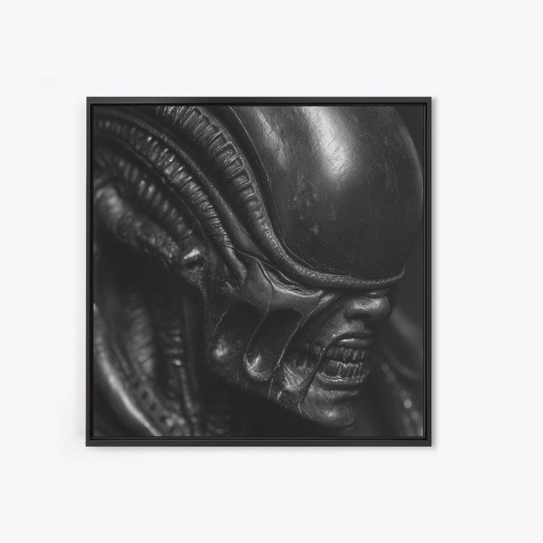 The Black Wax Candle, Biomechanical Horror Art, Square Wall Art, Macabre Wall Art, Canvas Print, Halloween Wall Art, Halloween Decor