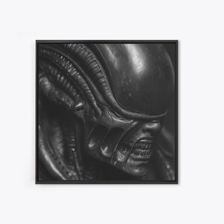 The Black Wax Candle, Biomechanical Horror Art, Square Wall Art, Macabre Wall Art, Canvas Print, Halloween Wall Art, Halloween Decor