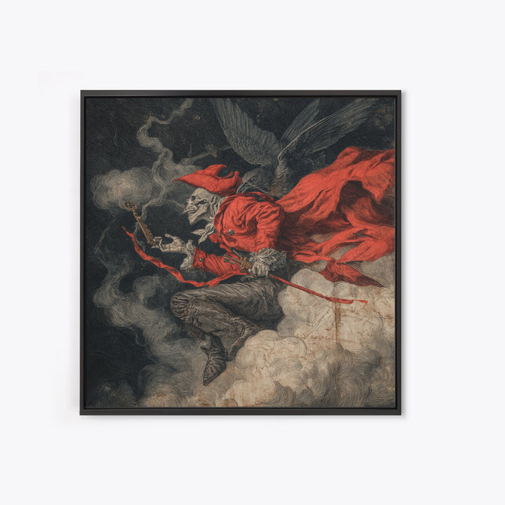 The Coffin Key, Gothic Nightmare Art, Square Wall Art, Dark Fantasy Wall Art, Framed Canvas Print, Halloween Wall Art