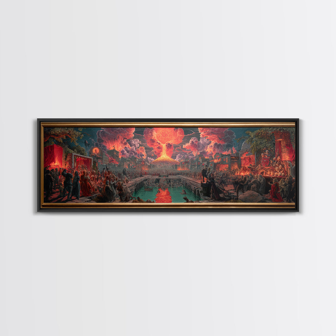 The Coffin Key, Apocalyptic Romantic Art, Extra Wide Wall Art, Gothic Horror Wall Art, Canvas Print, Halloween Wall Art, Seasonal Home Decor