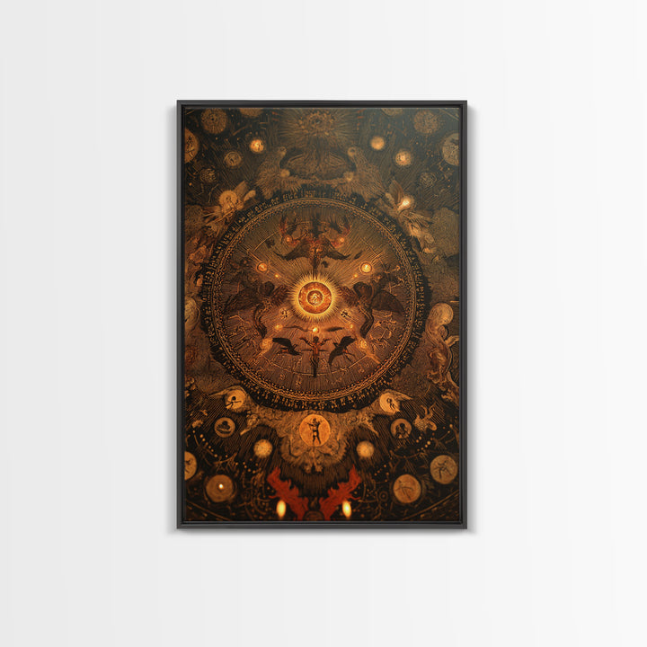 The Antique Spirit Board, Visionary Gothic Art, Vertical Wall Art, Gothic Horror Wall Art, Canvas Print, Halloween Wall Art