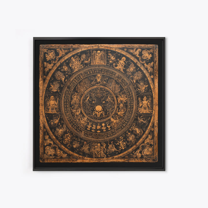 The Antique Spirit Board, Grotesque Carnival Art, Square Wall Art, Dark Halloween Decor, Canvas Print, Halloween Wall Art