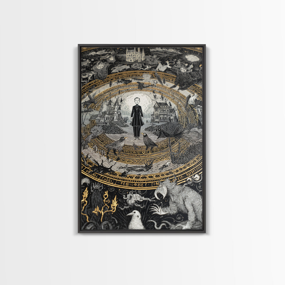 The Antique Spirit Board, Victorian Macabre Art, Vertical Wall Art, Gothic Horror Wall Art, Canvas Print, Halloween Wall Art