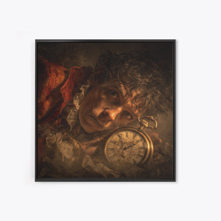 The Cursed Pocket Watch, Gothic Nightmare Art, Square Wall Art, Dark Halloween Decor, Canvas Print, Halloween Wall Art