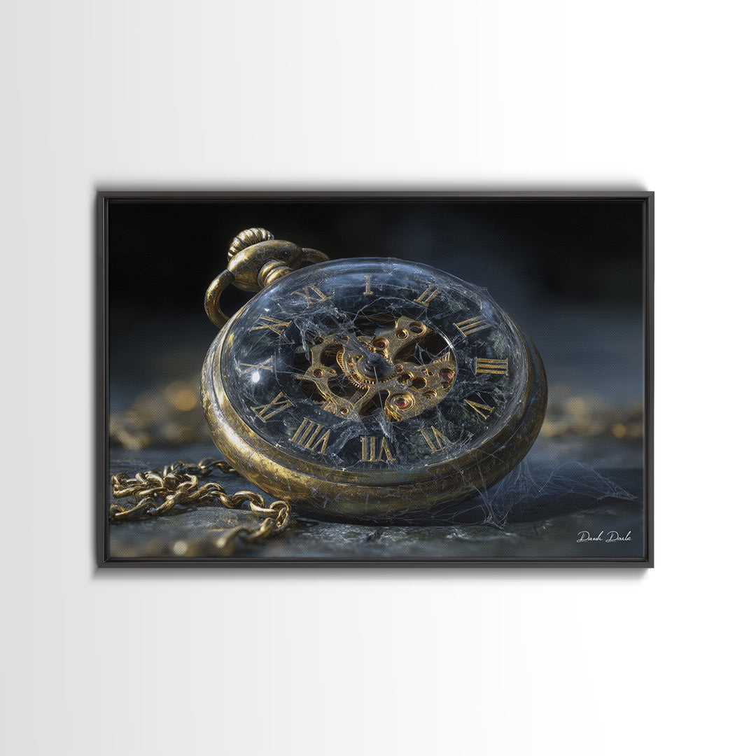 The Cursed Pocket Watch, Romantic Gothic Landscape, Landscape Wall Art, Dark Fantasy Wall Art, Canvas Print, Halloween Wall Art