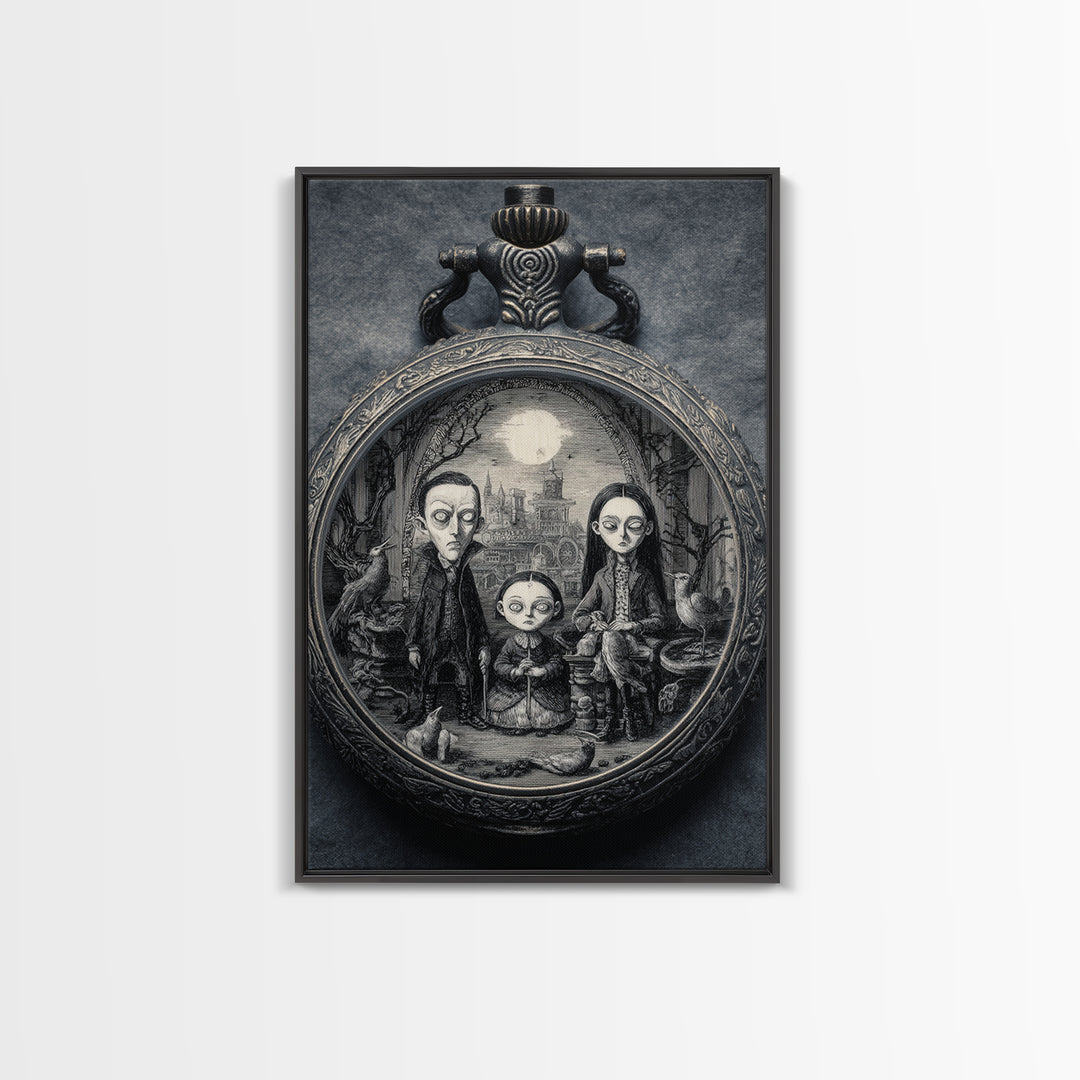 The Cursed Pocket Watch, Victorian Macabre Art, Vertical Wall Art, Gothic Horror Wall Art, Canvas Print, Halloween Wall Art