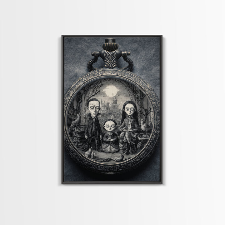 The Cursed Pocket Watch, Victorian Macabre Art, Vertical Wall Art, Gothic Horror Wall Art, Canvas Print, Halloween Wall Art