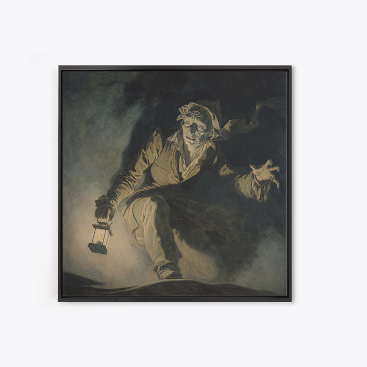 The Bone-Handled Lantern, Gothic Nightmare Art, Square Wall Art, Gothic Horror Wall Art, Canvas Print, Halloween Wall Art