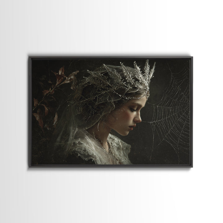 The Spiderweb Crown, Symbolist Gothic Landscape, Landscape Wall Art, Gothic Horror Wall Art, Canvas Print, Halloween Wall Art