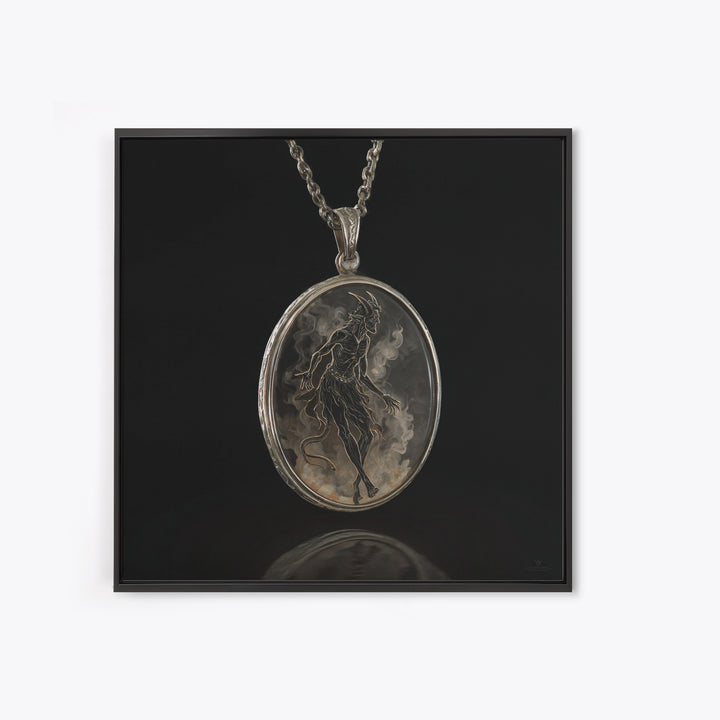 The Moonstone Amulet, Dark Symbolist Art, Square Wall Art, Dark Fantasy Wall Art, Canvas Print, Halloween Wall Art