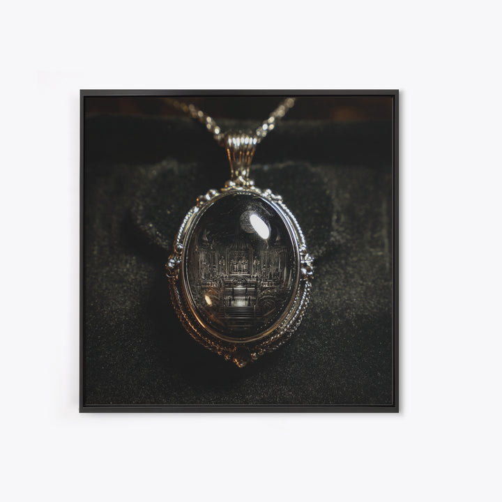 The Moonstone Amulet, Biomechanical Horror Art, Square Wall Art, Gothic Horror Wall Art, Canvas Print, Halloween Wall Art, Spooky Wall Decor