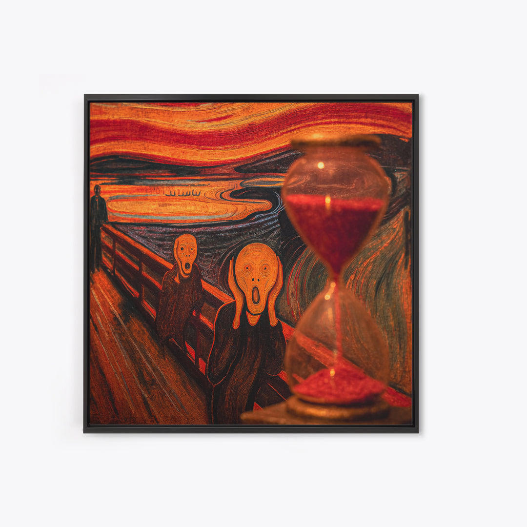The Crimson Hourglass, Expressionist Gothic Art, Square Wall Art, Dark Halloween Decor, Canvas Print, Halloween Wall Art, Gothic Home Decor