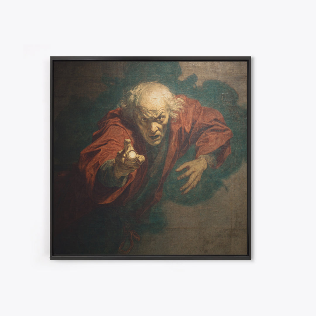 The Haunted Portrait, Dark Renaissance Art, Square Wall Art, Dark Fantasy Wall Art, Canvas Print, Halloween Wall Art