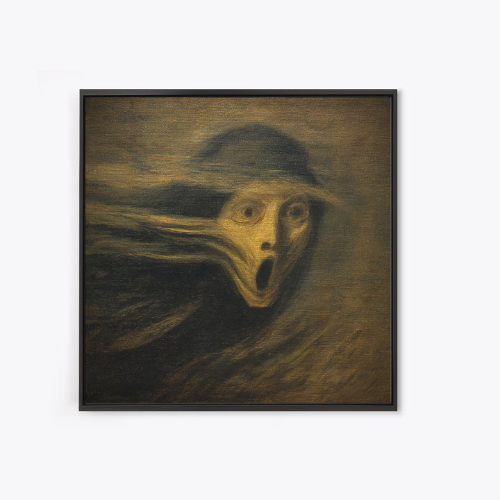 The Haunted Portrait, Expressionist Gothic Art, Square Wall Art, Gothic Horror Wall Art, Framed Canvas Print, Halloween Wall Art