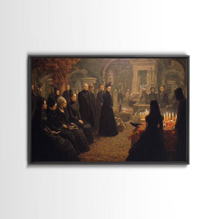 Victorian Mourning Halloween, Romantic Gothic Landscape, Landscape Wall Art, Macabre Wall Art, Canvas Print, Halloween Wall Art