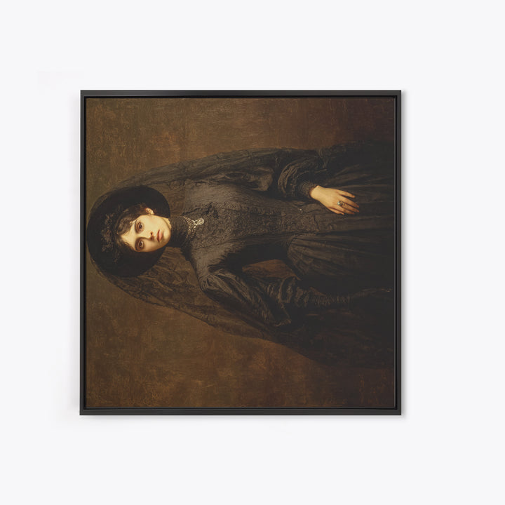 Victorian Mourning Halloween, Dark Symbolist Art, Square Wall Art, Macabre Wall Art, Canvas Print, Halloween Wall Art