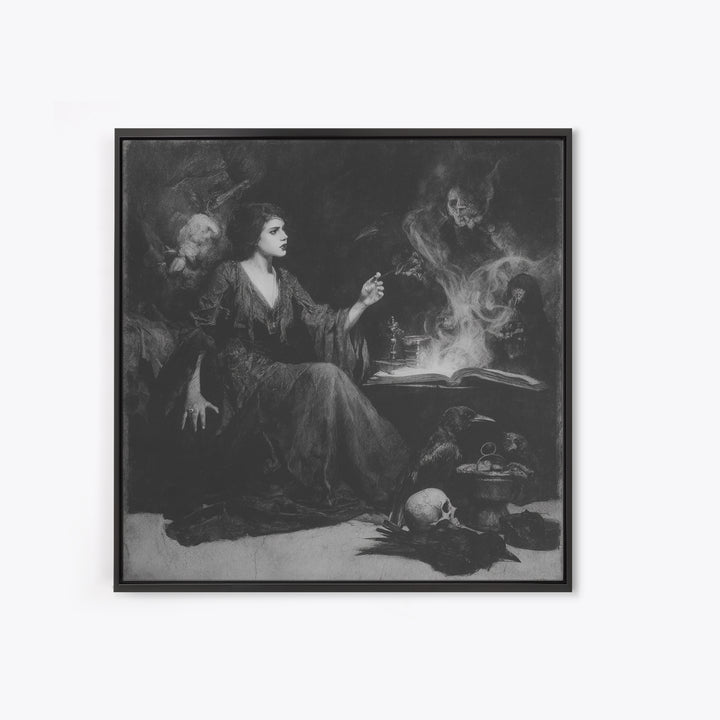 Dark Academia Halloween, Symbolist Dream Art, Square Wall Art, Dark Halloween Decor, Canvas Print, Halloween Wall Art