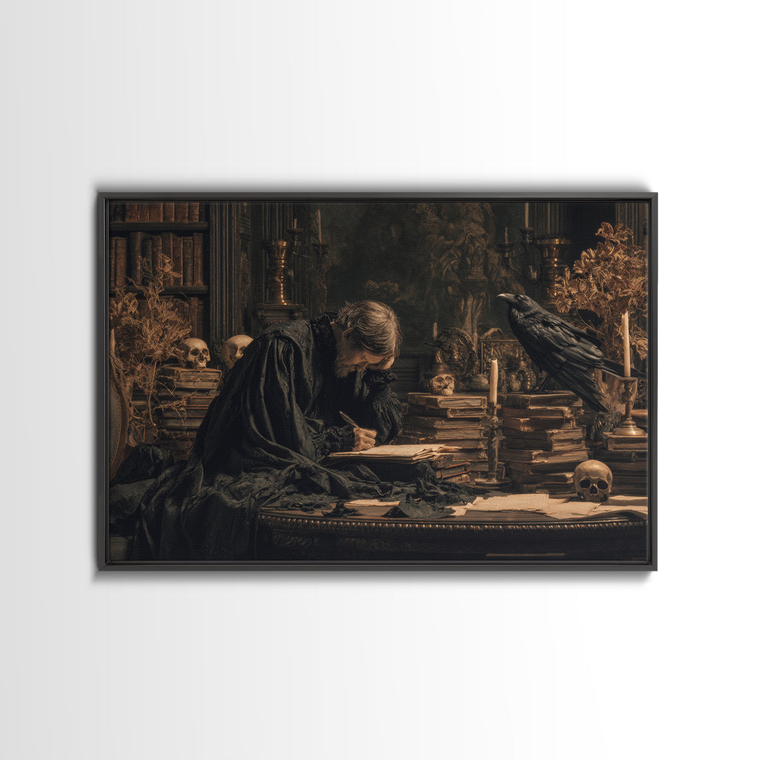 Dark Academia Halloween, Symbolist Gothic Landscape, Landscape Wall Art, Macabre Wall Art, Framed Canvas Print, Halloween Wall Art