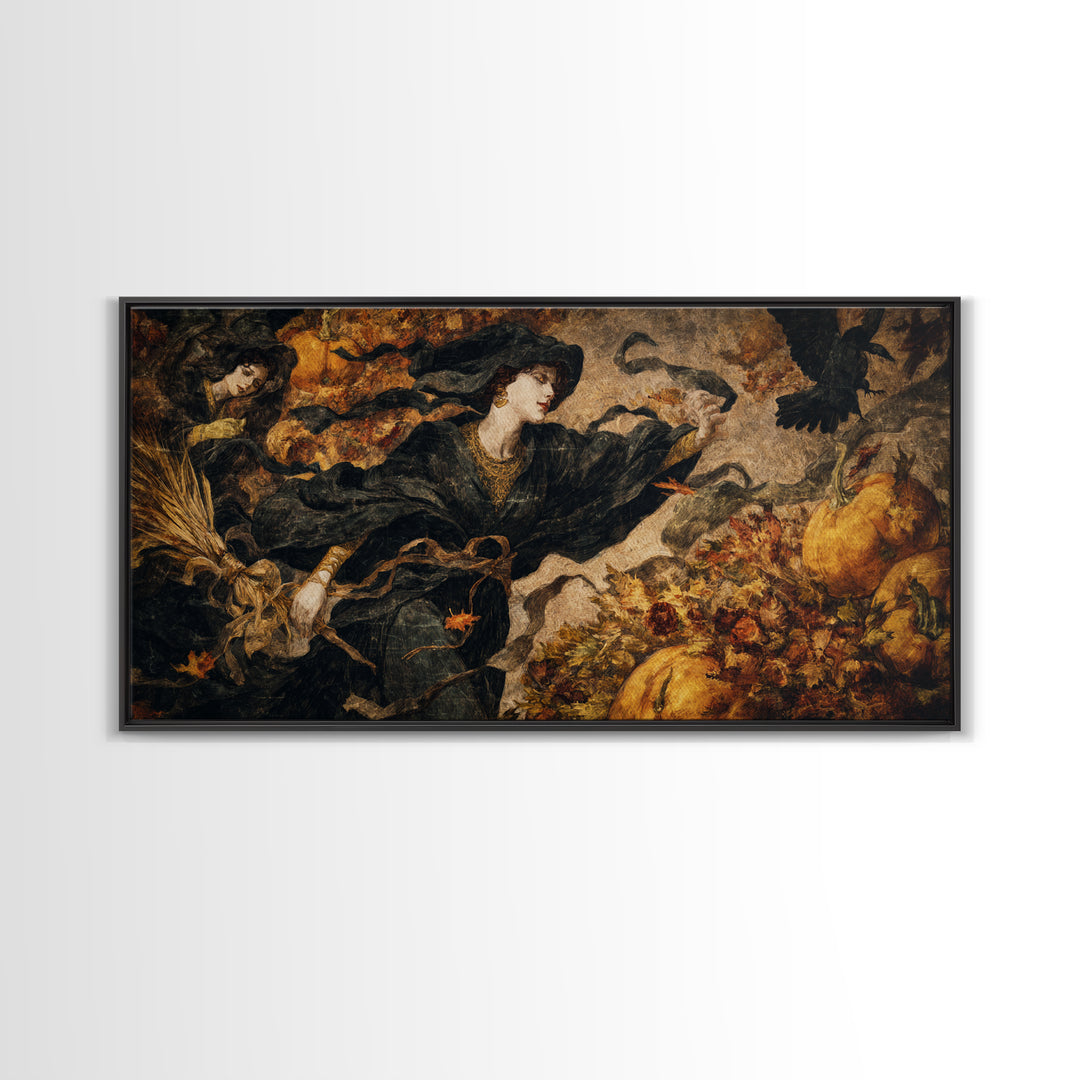 Occult Harvest Festival, Dark Symbolist Art, Wide Panoramic Art, Gothic Horror Wall Art, Canvas Print, Halloween Wall Art