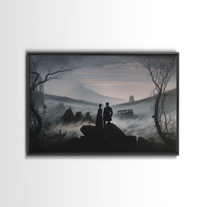 Gothic Romance, Romantic Gothic Landscape, Landscape Wall Art, Dark Fantasy Wall Art, Framed Canvas Print, Halloween Wall Art
