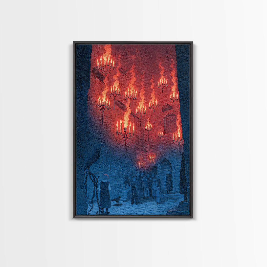 The Candlelit Crypt, Victorian Macabre Art, Vertical Wall Art, Dark Halloween Decor, Canvas Print, Halloween Wall Art, Dark Fantasy Art