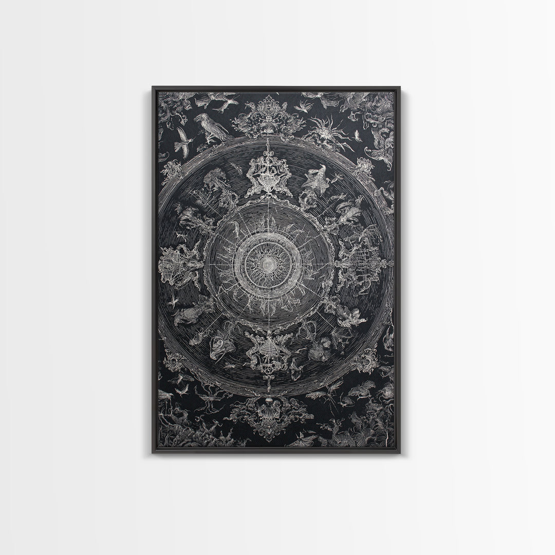 Black Lace And Cobwebs, Victorian Macabre Art, Vertical Wall Art, Gothic Horror Wall Art, Framed Canvas Print, Halloween Wall Art