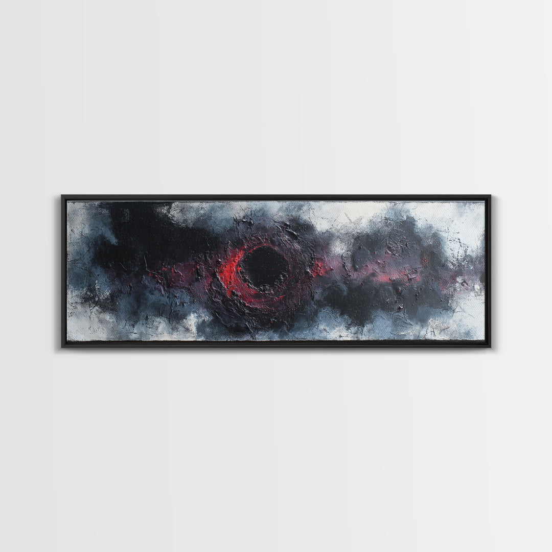 Deep Charcoal Abstract Canvas Print, Dark Art, Gothic Wall Art, Living Room Decor, Nocturne, Spooky Decor, Gallery Decor, DAR-3x1-13