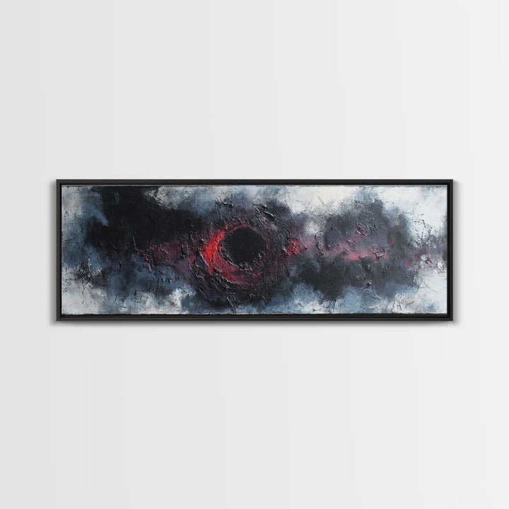 Deep Charcoal Abstract Canvas Print, Dark Art, Gothic Wall Art, Living Room Decor, Nocturne, Spooky Decor, Gallery Decor, DAR-3x1-13