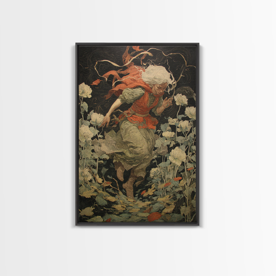 The Poison Garden, Dark Renaissance Art, Vertical Wall Art, Gothic Horror Wall Art, Canvas Print, Halloween Wall Art