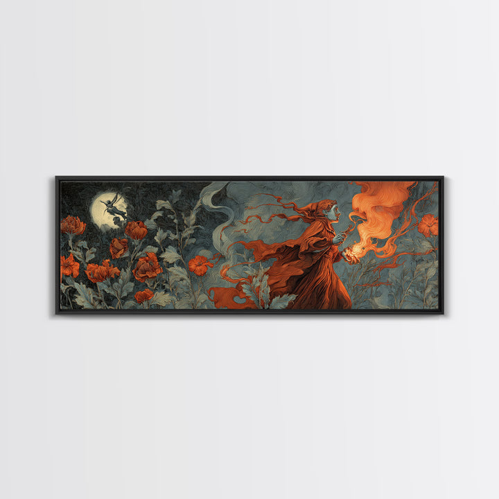 The Poison Garden, Visionary Gothic Art, Extra Wide Wall Art, Macabre Wall Art, Canvas Print, Halloween Wall Art, Gothic Home Decor