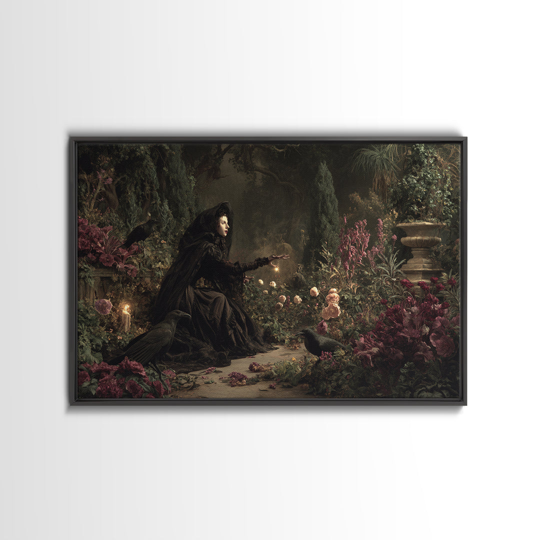 The Poison Garden, Symbolist Gothic Landscape, Landscape Wall Art, Gothic Horror Wall Art, Framed Canvas Print, Halloween Wall Art