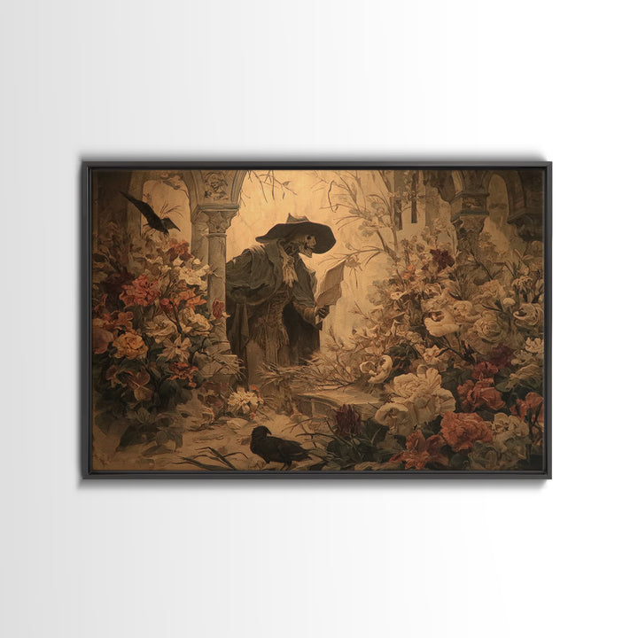 The Poison Garden, Symbolist Etching Art, Landscape Wall Art, Dark Fantasy Wall Art, Canvas Print, Halloween Wall Art, Spooky Wall Decor