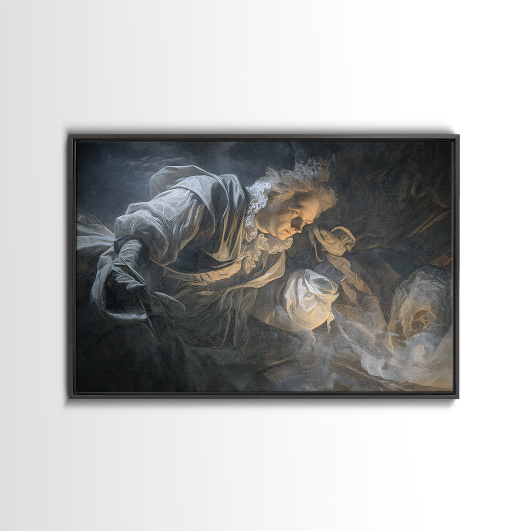 Frozen Halloween, Gothic Nightmare Art, Landscape Wall Art, Dark Fantasy Wall Art, Framed Canvas Print, Halloween Wall Art