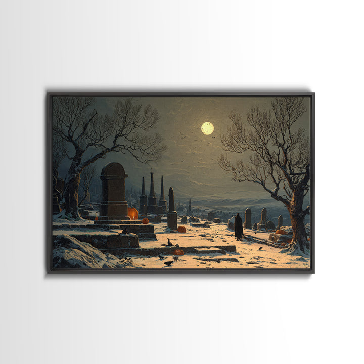Frozen Halloween, Romantic Gothic Landscape, Landscape Wall Art, Macabre Wall Art, Canvas Print, Halloween Wall Art