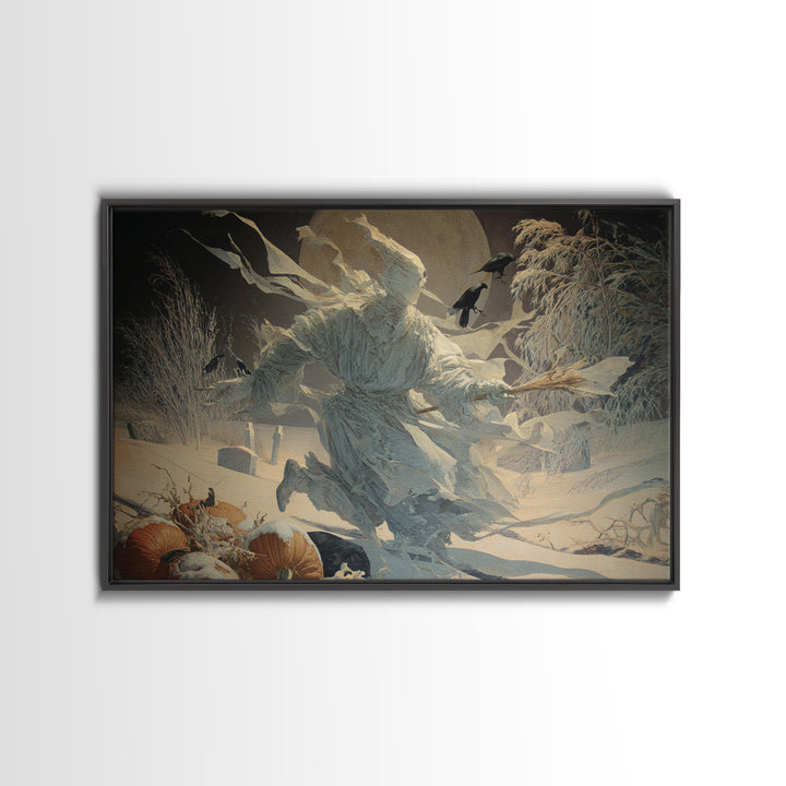 Frozen Halloween, Symbolist Gothic Landscape, Landscape Wall Art, Dark Fantasy Wall Art, Framed Canvas Print, Halloween Wall Art
