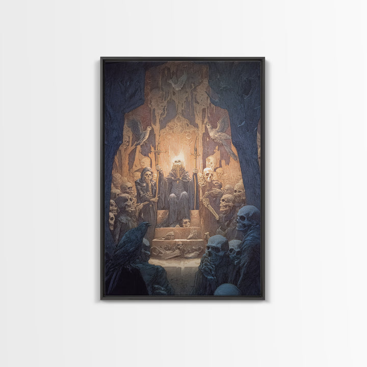 The Necromancer Queen, Expressionist Gothic Art, Vertical Wall Art, Gothic Horror Wall Art, Canvas Print, Halloween Wall Art