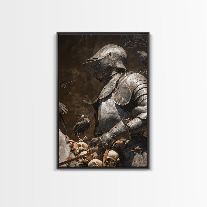 The Spider Knight, Danse Macabre Art, Vertical Wall Art, Macabre Wall Art, Canvas Print, Halloween Wall Art