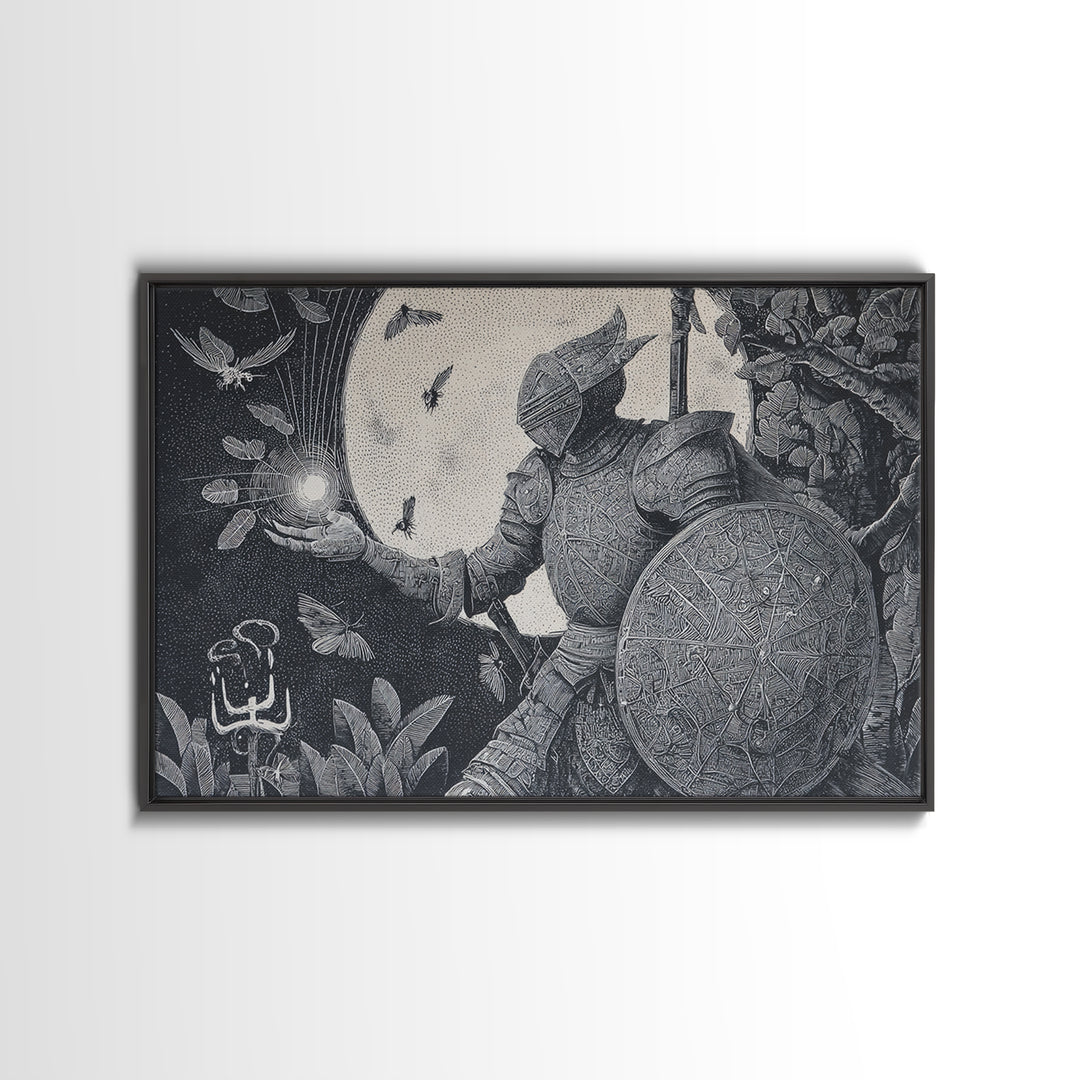 The Spider Knight, Victorian Macabre Art, Landscape Wall Art, Dark Fantasy Wall Art, Framed Canvas Print, Halloween Wall Art