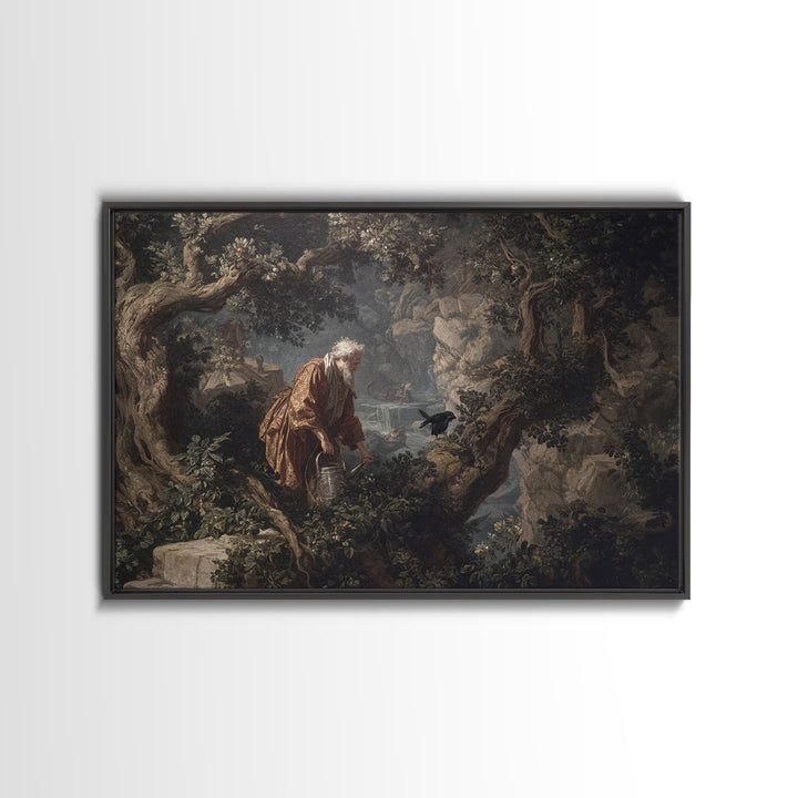 The Graveyard Gardener, Baroque Witchcraft Art, Landscape Wall Art, Macabre Wall Art, Framed Canvas Print, Halloween Wall Art