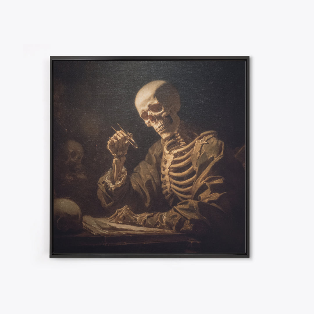 The Bone Sculptor, Gothic Nightmare Art, Square Wall Art, Dark Fantasy Wall Art, Canvas Print, Halloween Wall Art, Gothic Home Decor