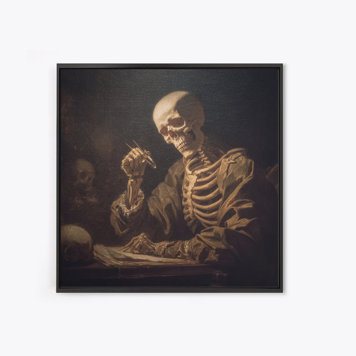 The Bone Sculptor, Gothic Nightmare Art, Square Wall Art, Dark Fantasy Wall Art, Canvas Print, Halloween Wall Art, Gothic Home Decor