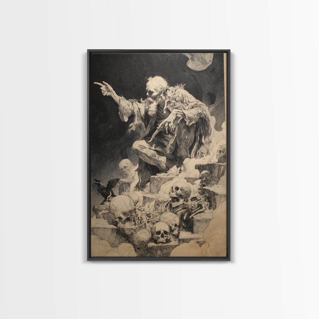 The Bone Sculptor, Decadent Gothic Art, Vertical Wall Art, Gothic Horror Wall Art, Canvas Print, Halloween Wall Art, Dark Fantasy Art