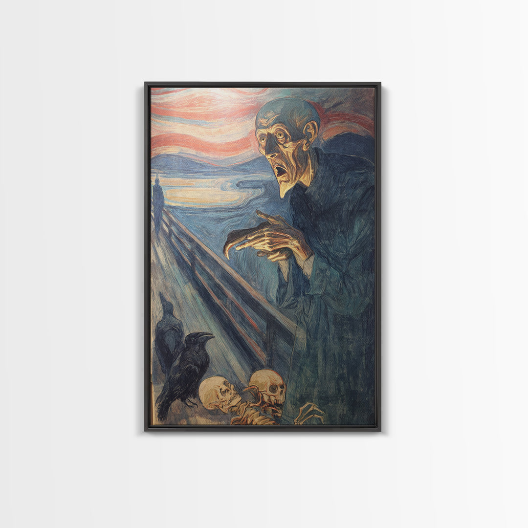 The Bone Sculptor, Expressionist Gothic Art, Vertical Wall Art, Dark Fantasy Wall Art, Canvas Print, Halloween Wall Art, Spooky Wall Decor