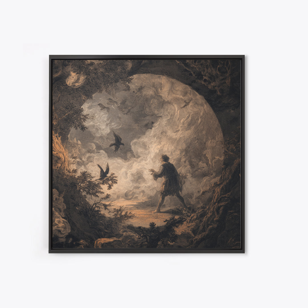 The Dream Eater, Baroque Witchcraft Art, Square Wall Art, Macabre Wall Art, Canvas Print, Halloween Wall Art, Dark Fantasy Art