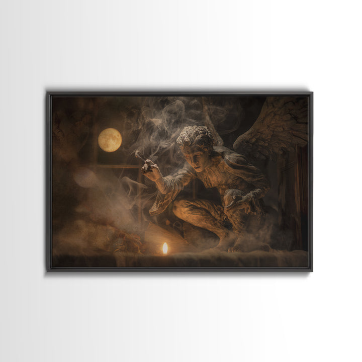 The Dream Eater, Visionary Gothic Art, Landscape Wall Art, Dark Fantasy Wall Art, Canvas Print, Halloween Wall Art, Dark Fantasy Art