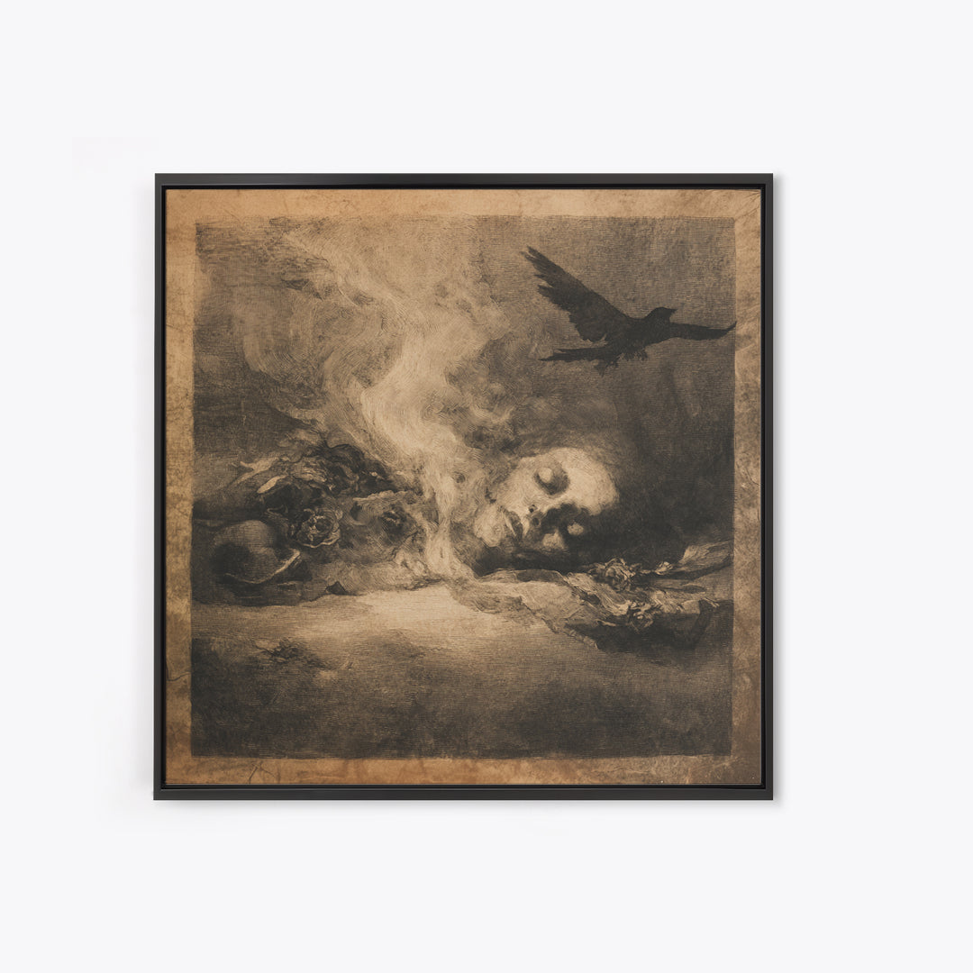 The Dream Eater, Symbolist Dream Art, Square Wall Art, Macabre Wall Art, Canvas Print, Halloween Wall Art, Statement Wall Art