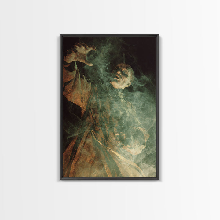 The Dream Eater, Expressionist Gothic Art, Vertical Wall Art, Macabre Wall Art, Framed Canvas Print, Halloween Wall Art