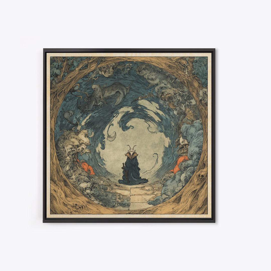The Dream Eater, Gothic Storybook Art, Square Wall Art, Gothic Horror Wall Art, Canvas Print, Halloween Wall Art, Seasonal Home Decor