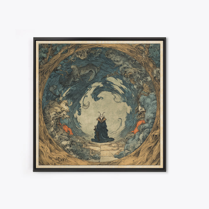 The Dream Eater, Gothic Storybook Art, Square Wall Art, Gothic Horror Wall Art, Canvas Print, Halloween Wall Art, Seasonal Home Decor